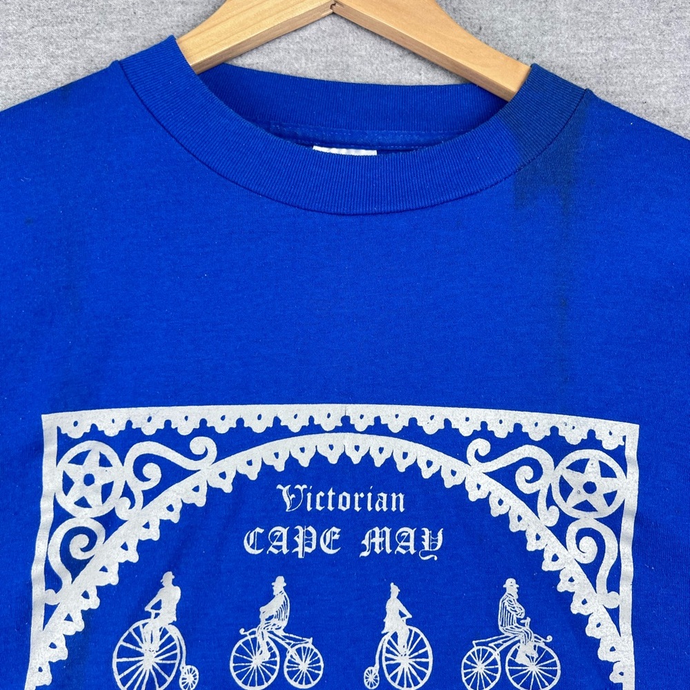 Vintage Miller Victorian Cape May T-Shirt XL Blue Single Stitch Made in USA NJ